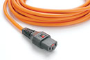 IEC-LOCK AC MAINS POWER CORDSET IEC-Lock C13 female - IEC C14 male, 4 metres, orange