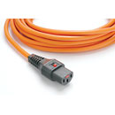 IEC-LOCK AC MAINS POWER CORDSET IEC-Lock C13 female - IEC C14 male, 1.5 metres, orange